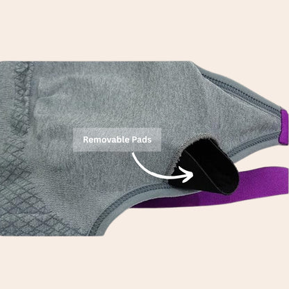 Nylon Spandex Padded Non Wired Racer Back Sports Bra