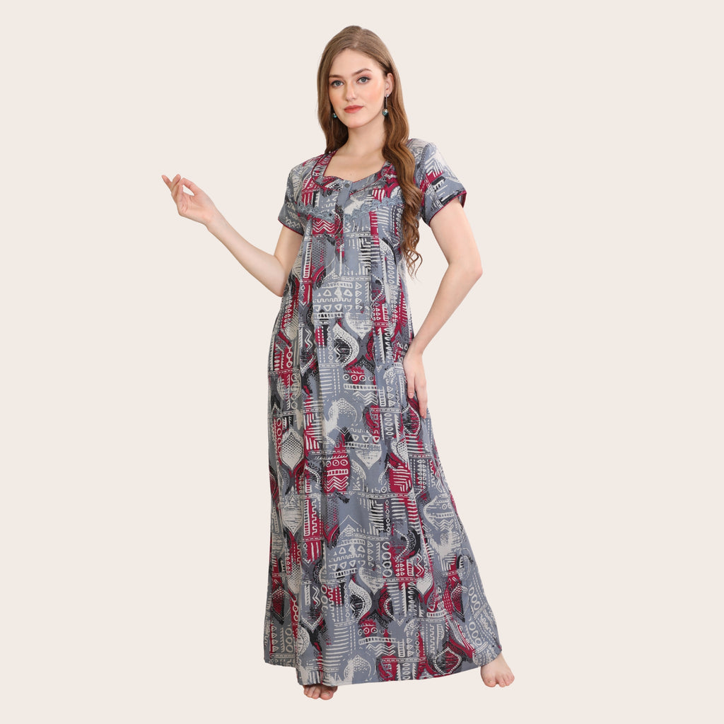Printed Full-Length Night Gown