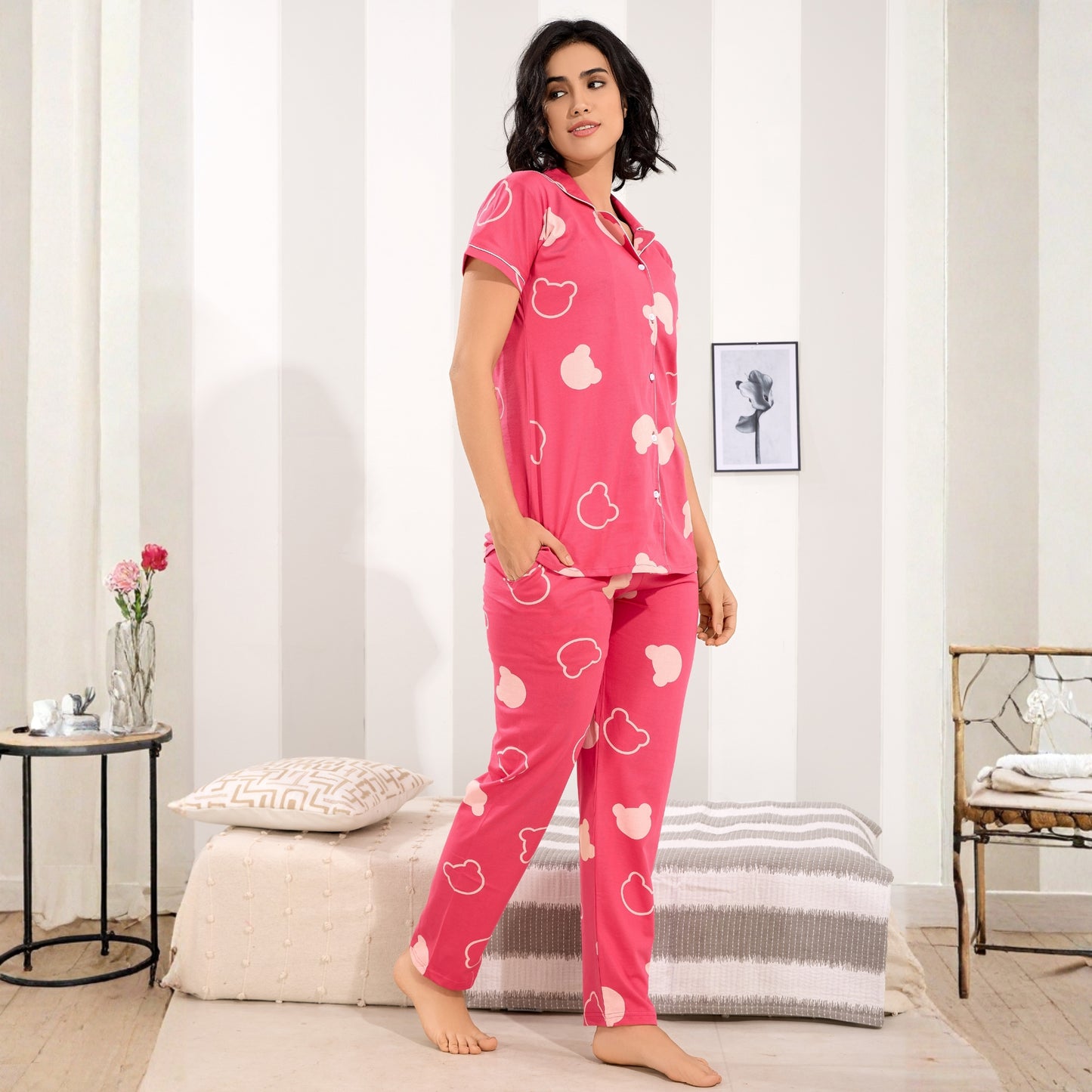 Printed Full Length Night Gown