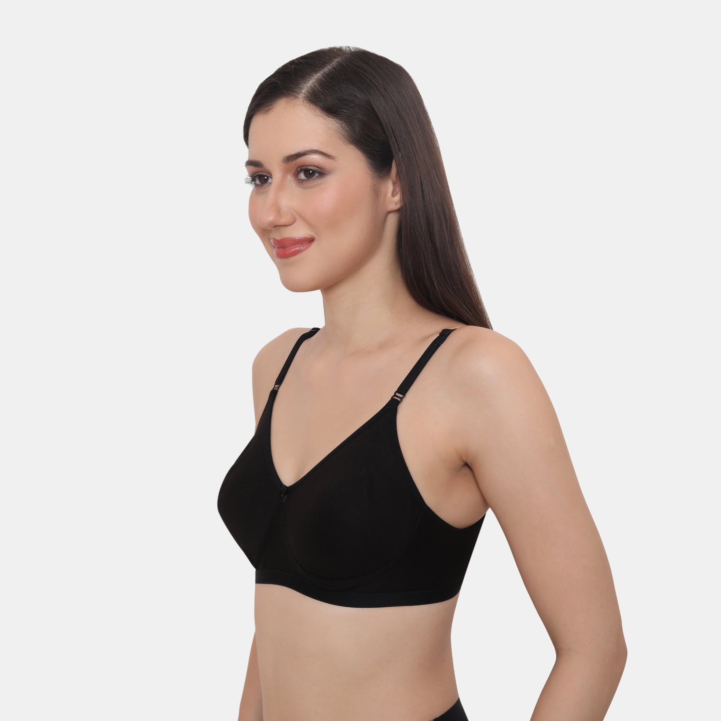 Full Coverage Padded Non-Wired Adjustable Straps Tshirt Bra