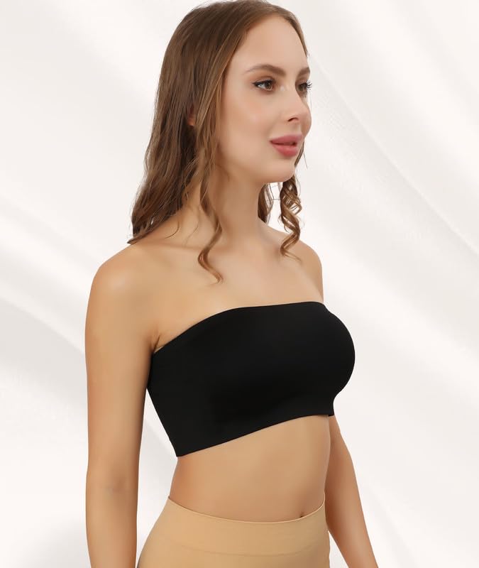 Non-Padded Strapless, Full Coverage, Non-Wired Tube Bra for Backless Dress