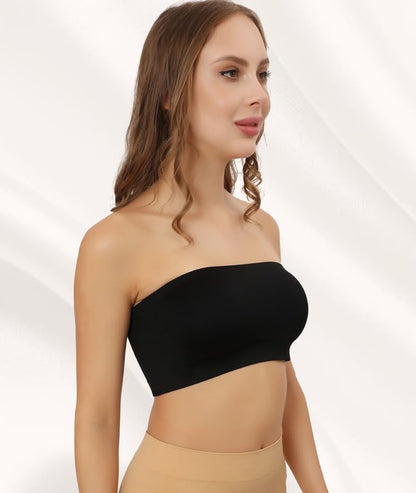 Non-Padded Strapless, Full Coverage, Non-Wired Tube Bra for Backless Dress