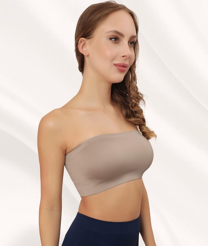 Non-Padded Strapless, Full Coverage, Non-Wired Tube Bra for Backless Dress