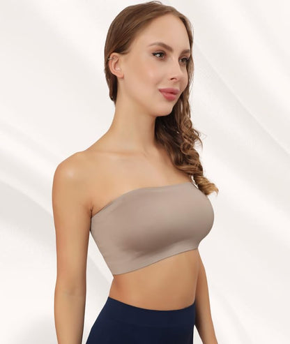 Non-Padded Strapless, Full Coverage, Non-Wired Tube Bra for Backless Dress