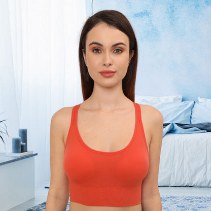 Nylon Spandex Padded Non-Wired Racer Back Sports Bra for Gym, Cardio, Zumba and Yoga