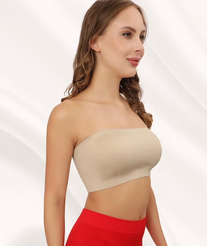 Non-Padded Strapless, Full Coverage, Non-Wired Tube Bra for Backless Dress