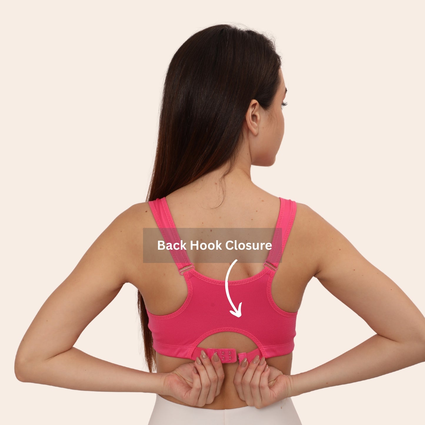 High Impact Racerback Design with Front Zip & Removable Pads