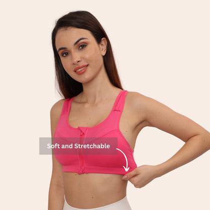High Impact Racerback Design with Front Zip & Removable Pads