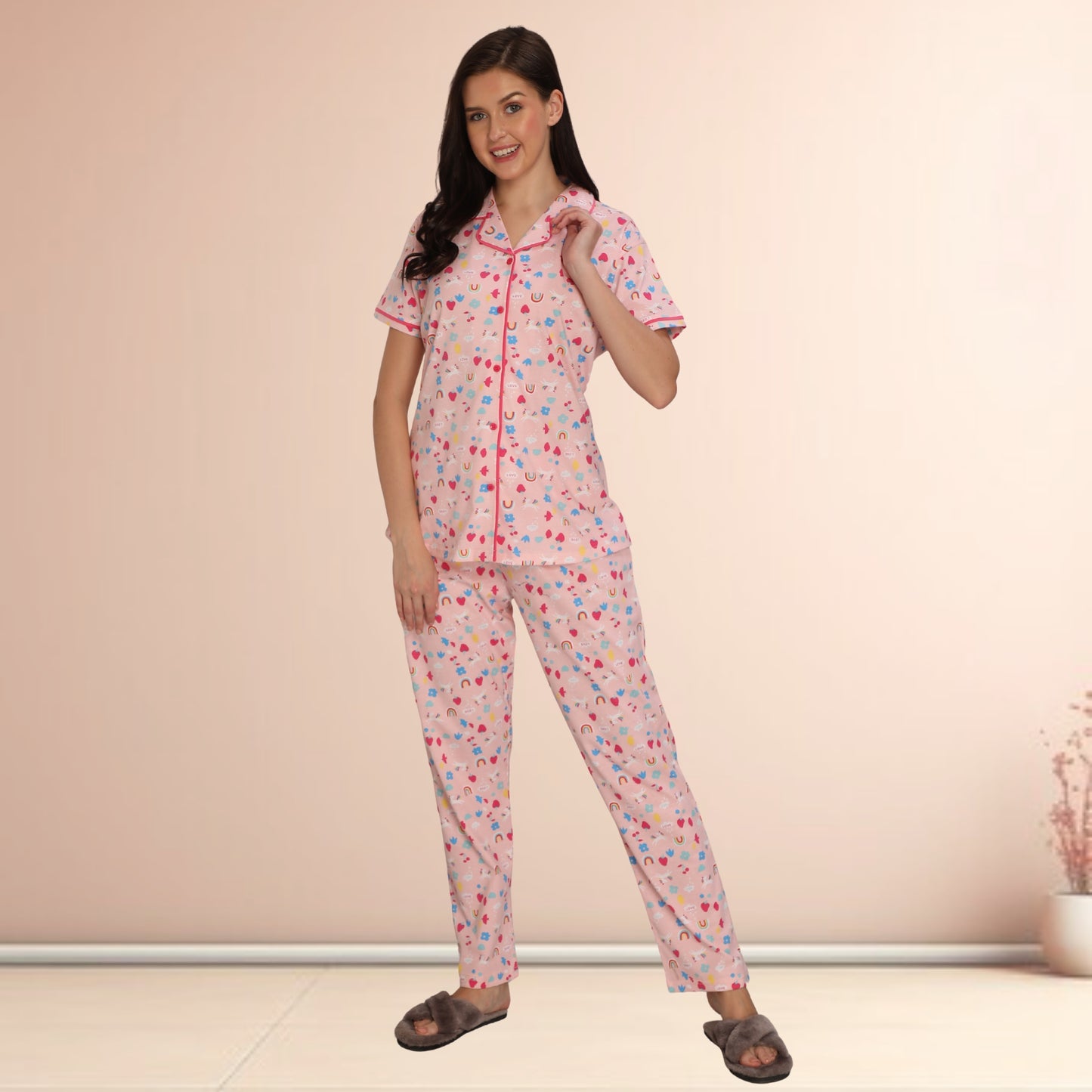 Printed Full Length Night Gown