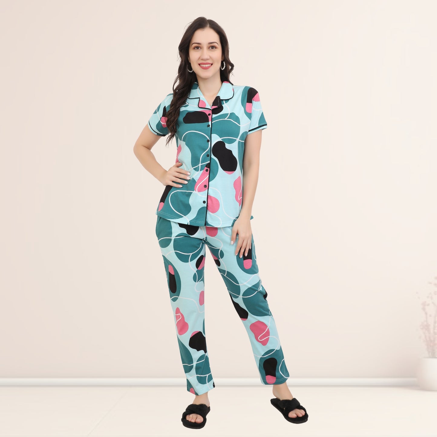 Printed Full Length Night Gown