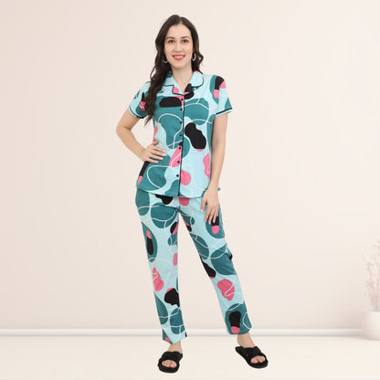 Printed Full Length Night Gown