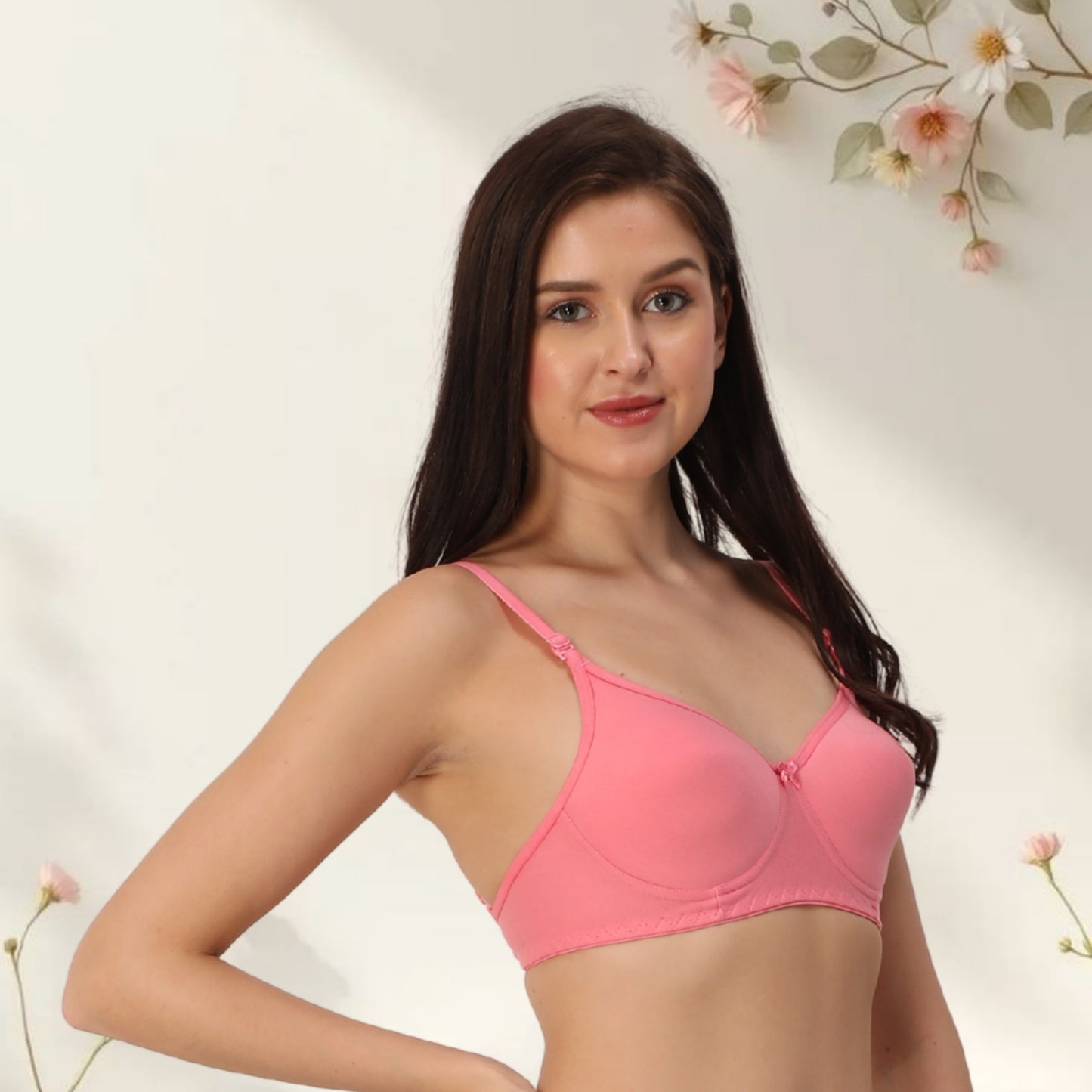 Poly Cotton PC Interlock Fabric Full Coverage Padded Bra