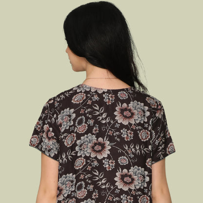 Printed Full-Length Night Gown