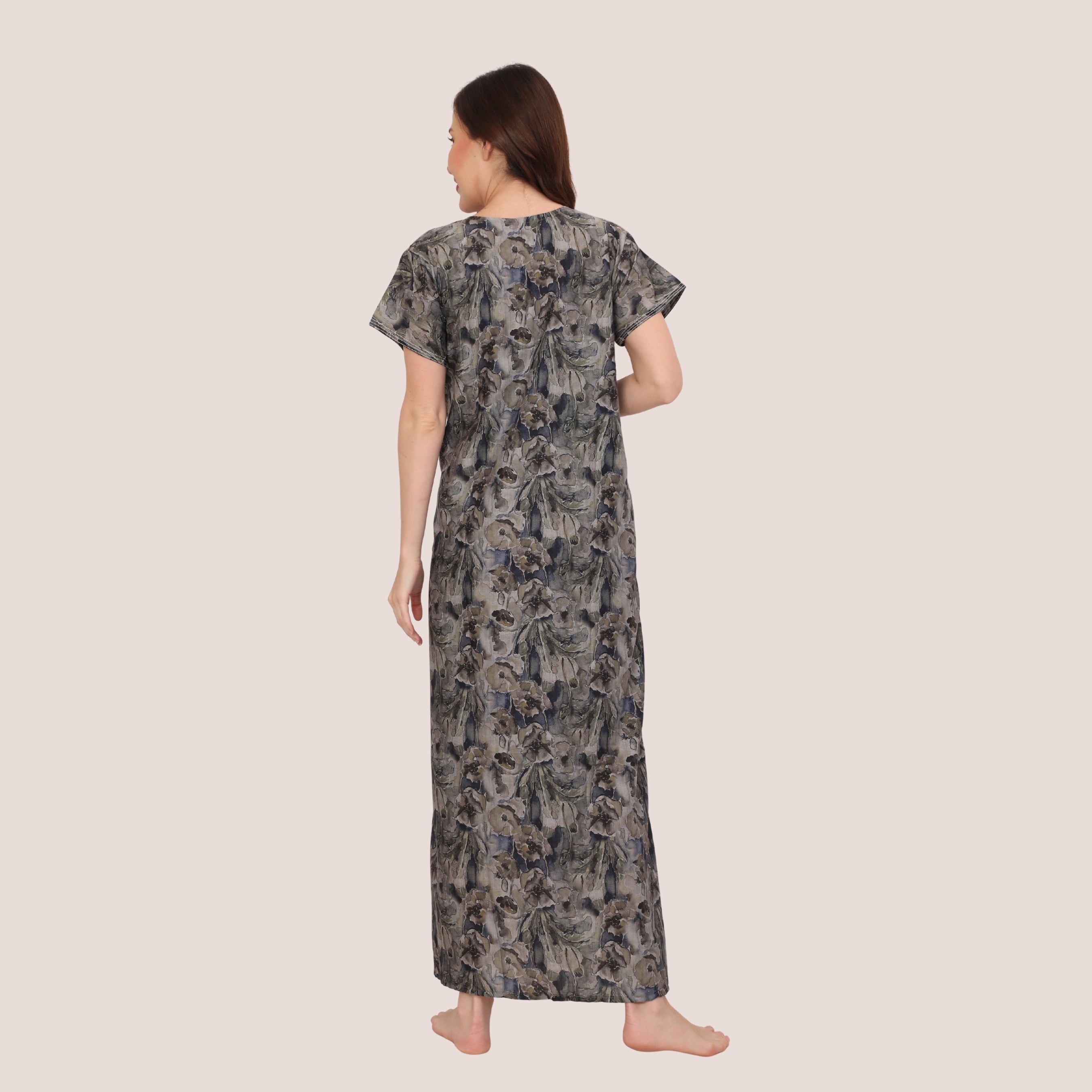 Printed Full Length Night Gown