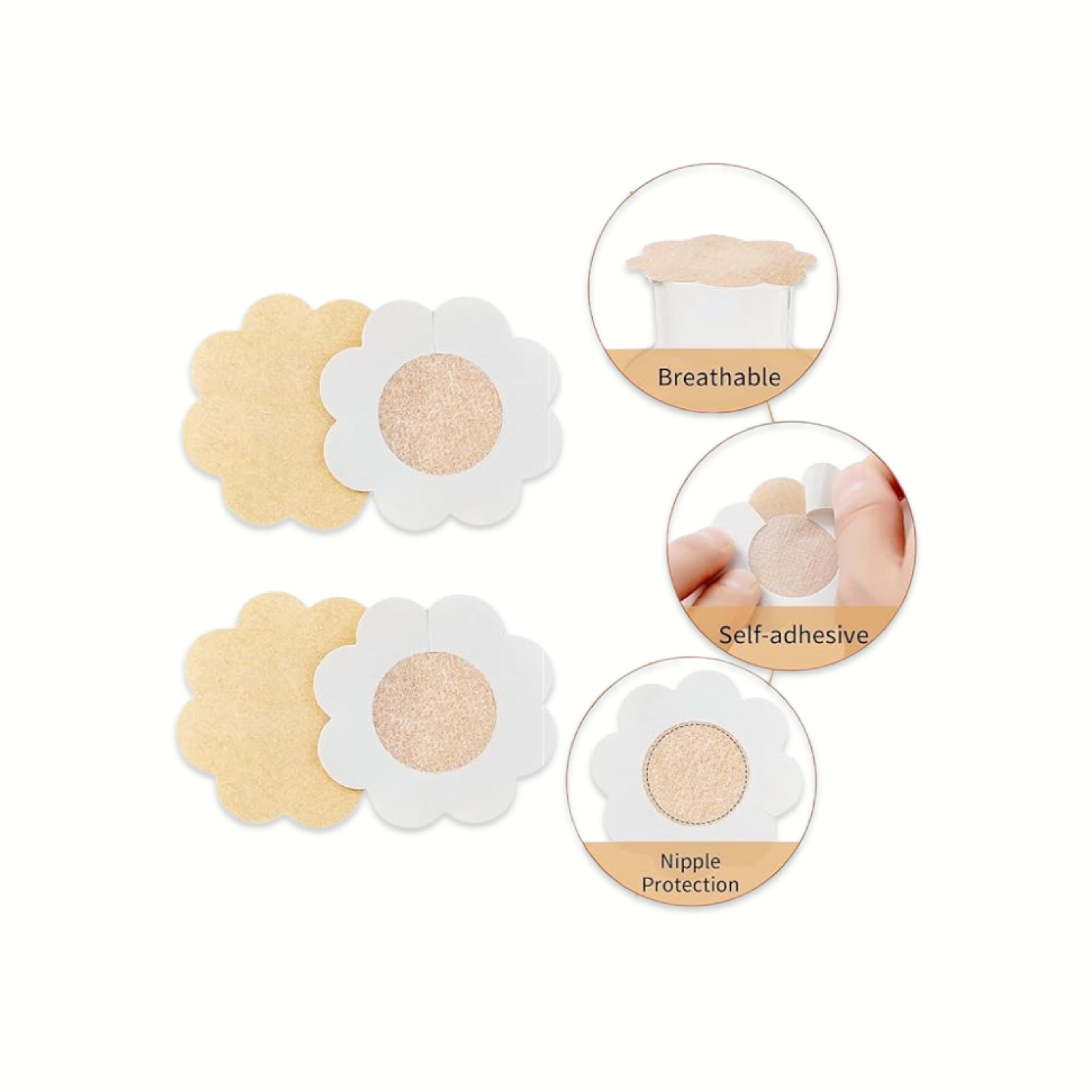 Ultra-Thin Disposable Nipple Pasties, (Pack of 5 Pairs)