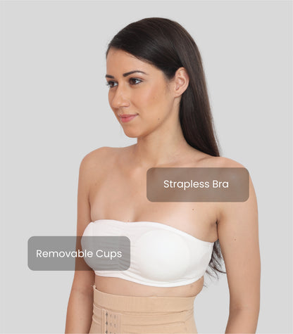 Nylon Spandex Tube Bra Padded Wire Free Strapless Seamless Stretchable Bra