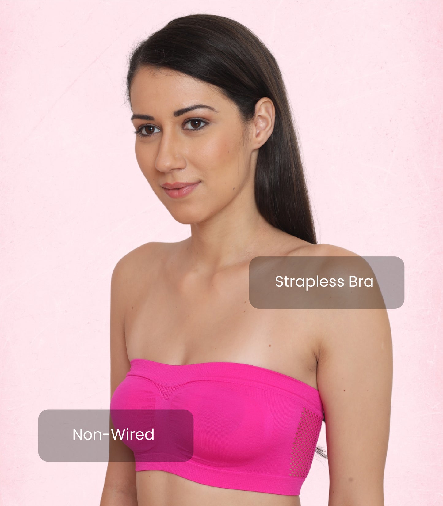 Seamless, Strapless, Full Coverage, Non-Wired Tube Bra