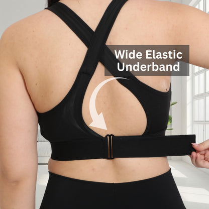 Front Zip Closure Sports Bra | High Support Fit