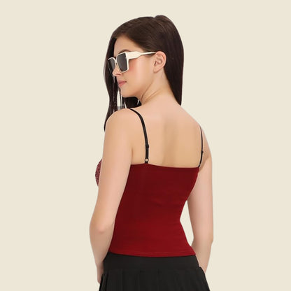 Sleeveless Adjustable Sequin Cami Top