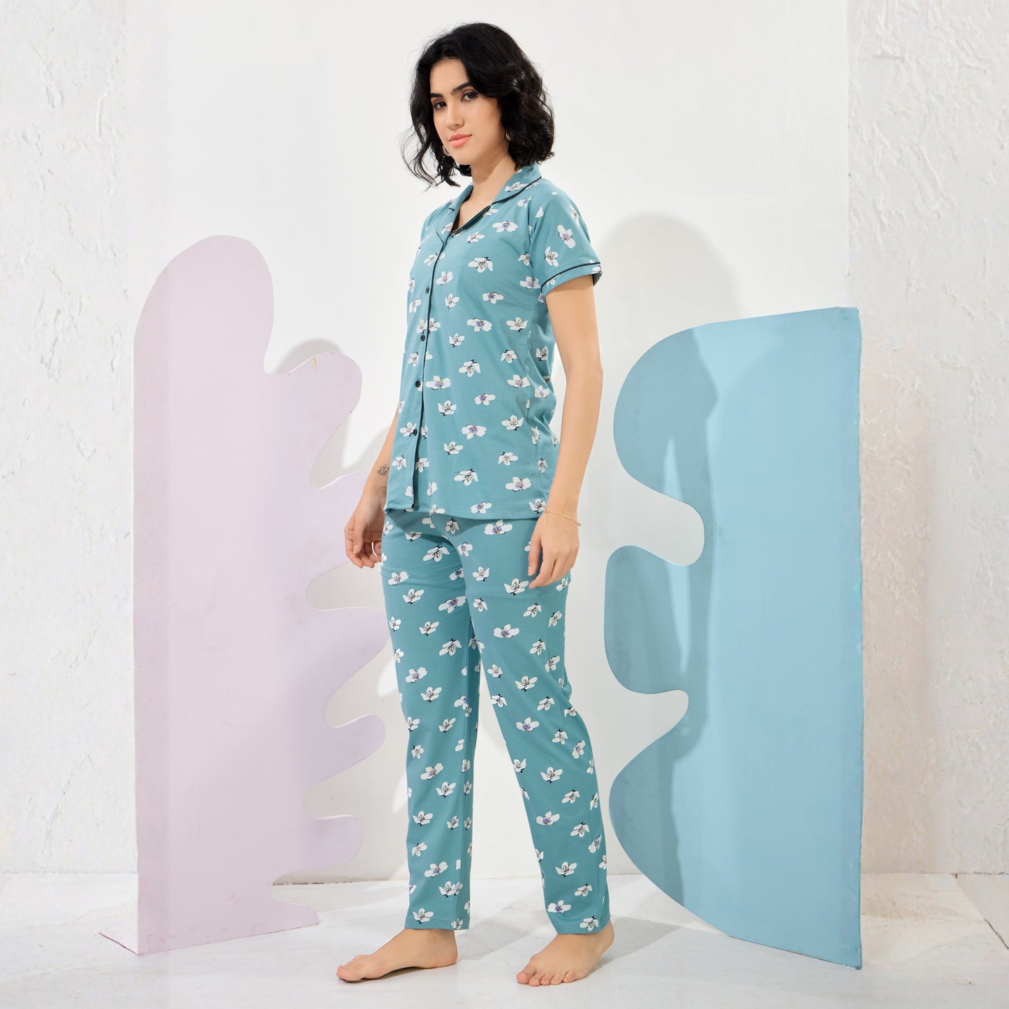 Printed Full Length Night Gown