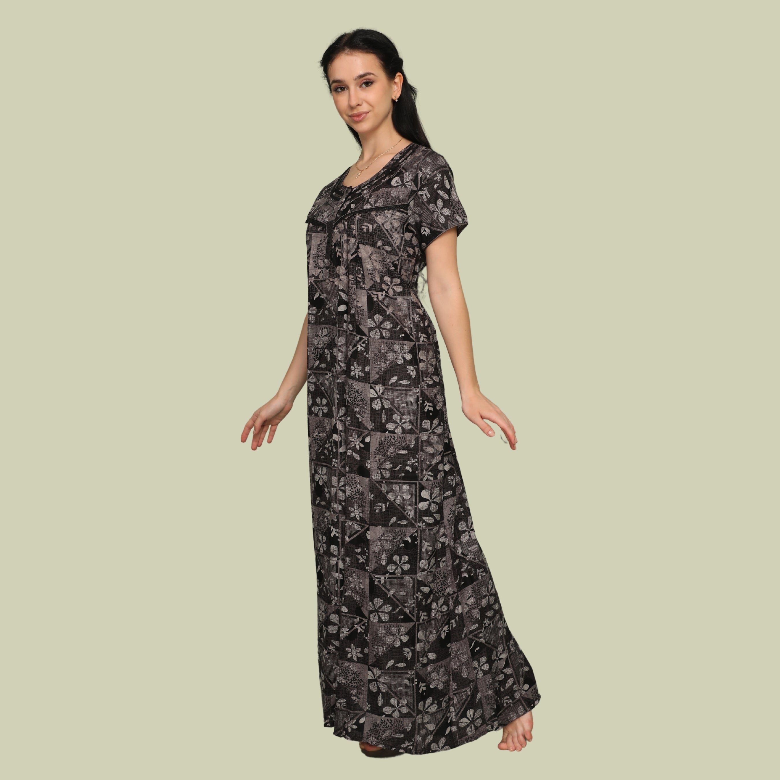 Printed Full-Length Night Gown