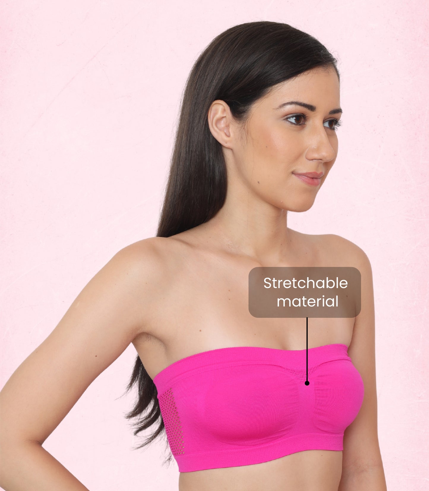 Seamless, Strapless, Full Coverage, Non-Wired Tube Bra