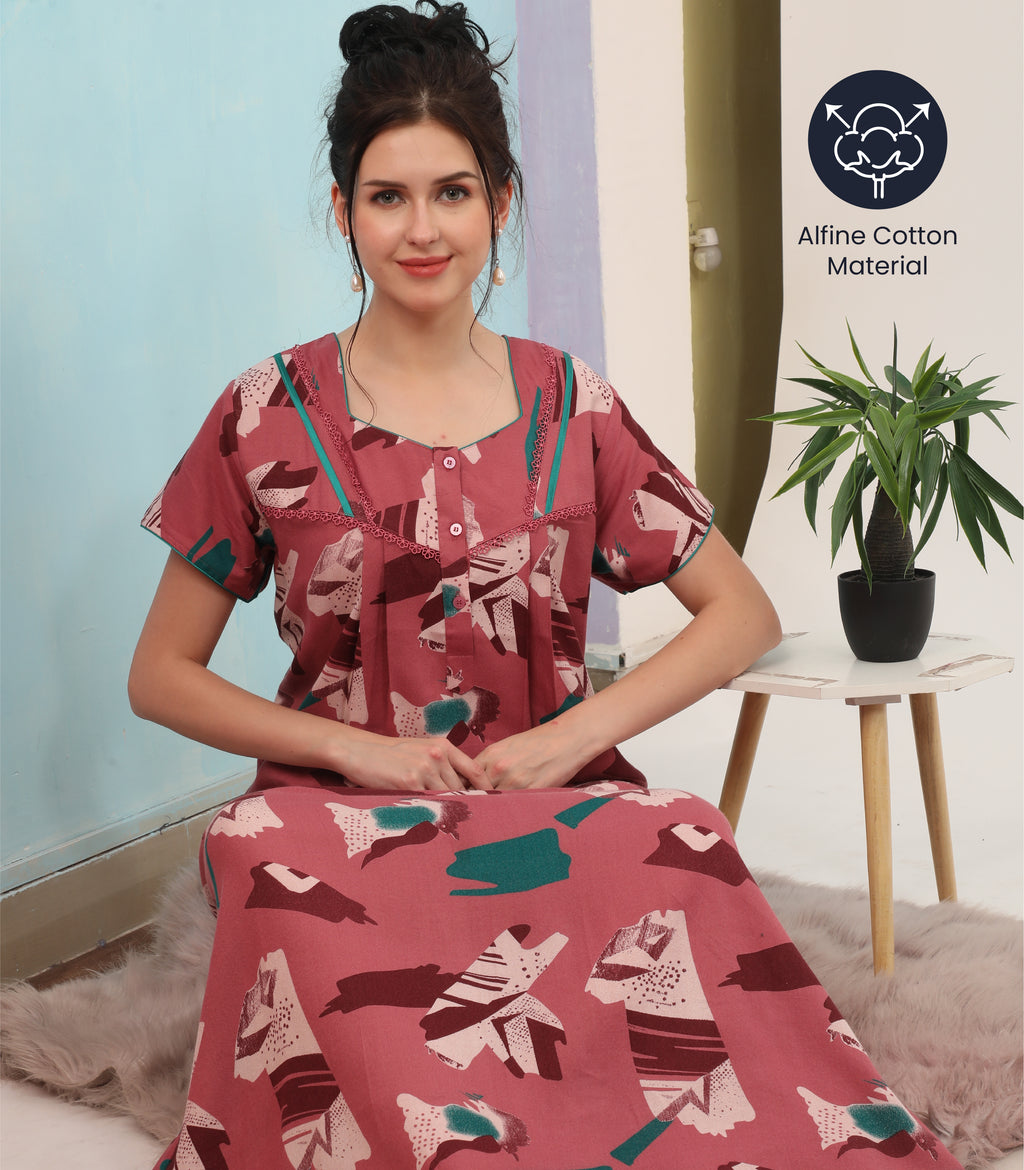 Printed Full-Length Night Gown