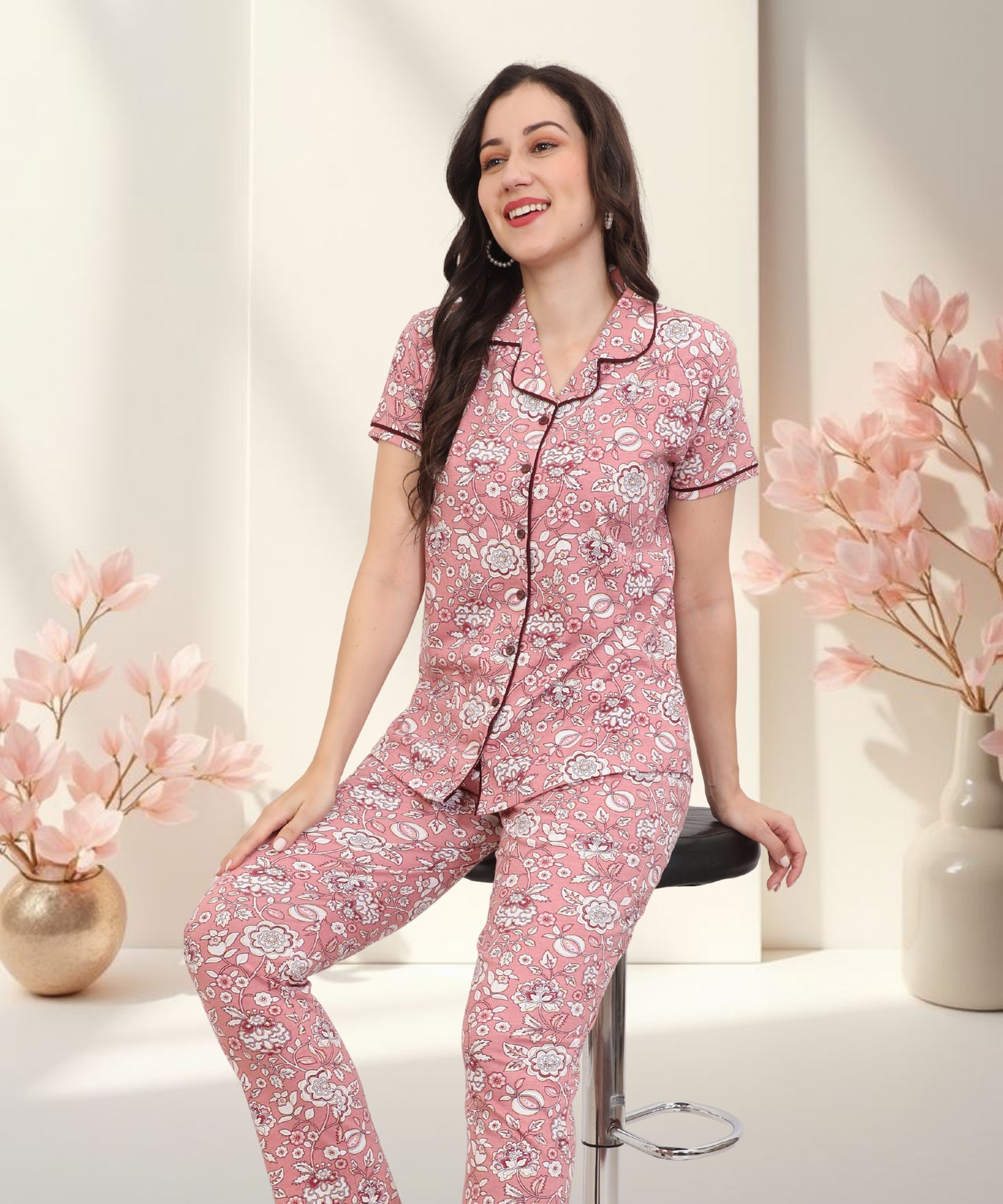 Printed Full Length Night Gown