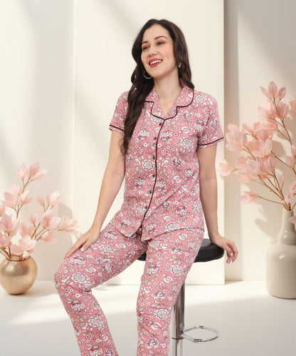 Printed Full Length Night Gown