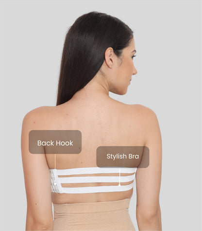 Nylon Spandex Tube Bra Padded Wire Free Strapless Seamless Stretchable Bra
