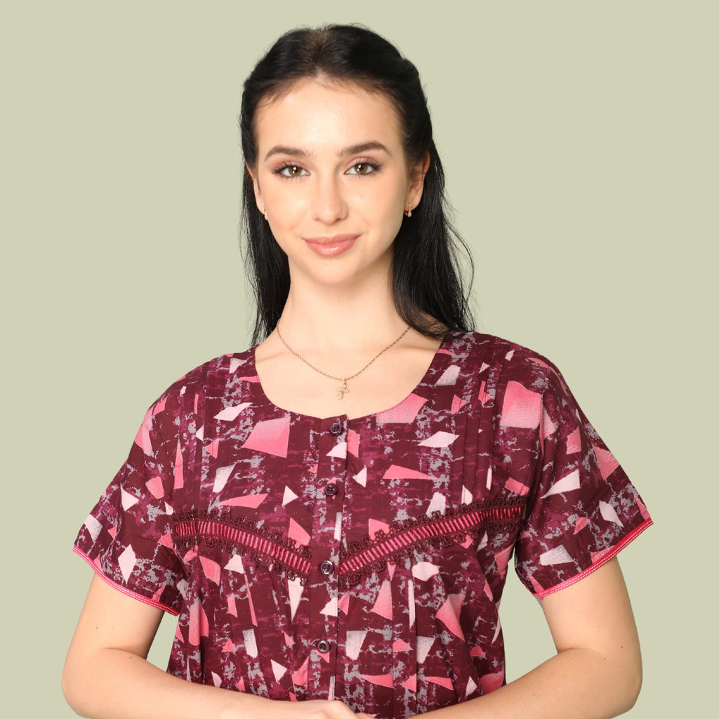 Printed Full Length Night Gown