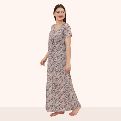 Printed Full Length Night Gown