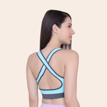 Women Nylon Spandex Padded Seamless Medium Impact Sports Bra