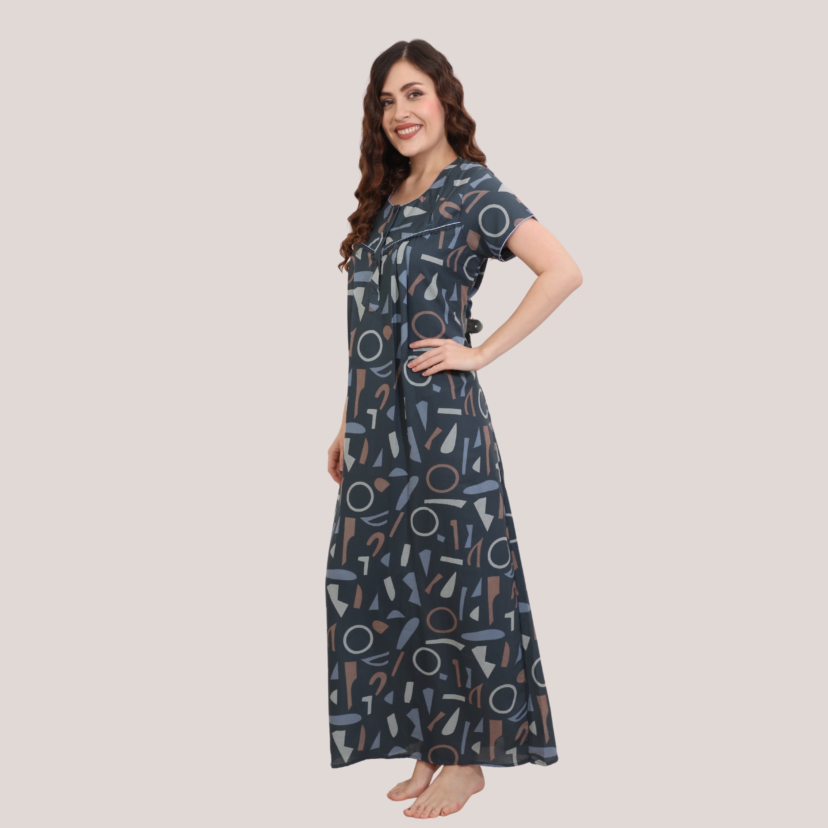 Printed Full-Length Night Gown