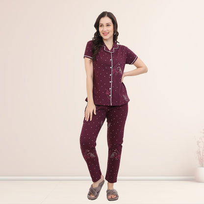Printed Full Length Night Gown
