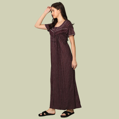 Printed Full Length Night Gown
