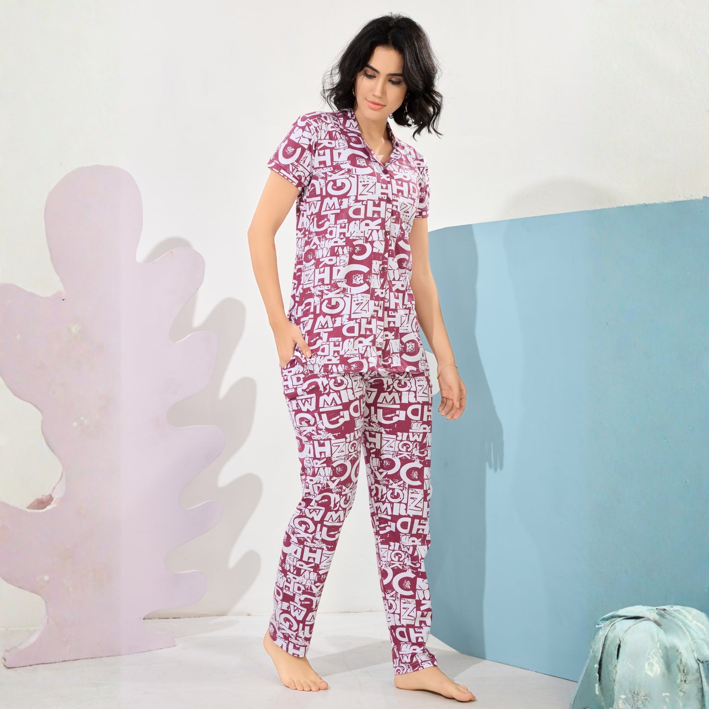 Printed Full Length Night Gown