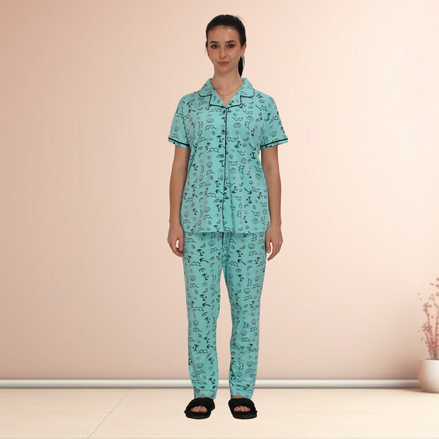 Printed Full Length Night Gown
