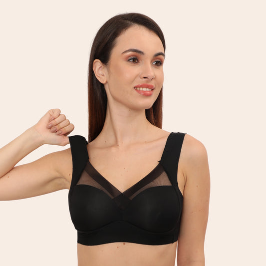 Wirefree Comfortable Padded Lift Push Up Thin, Soft, Sexy Back Smoothing Bra for Women