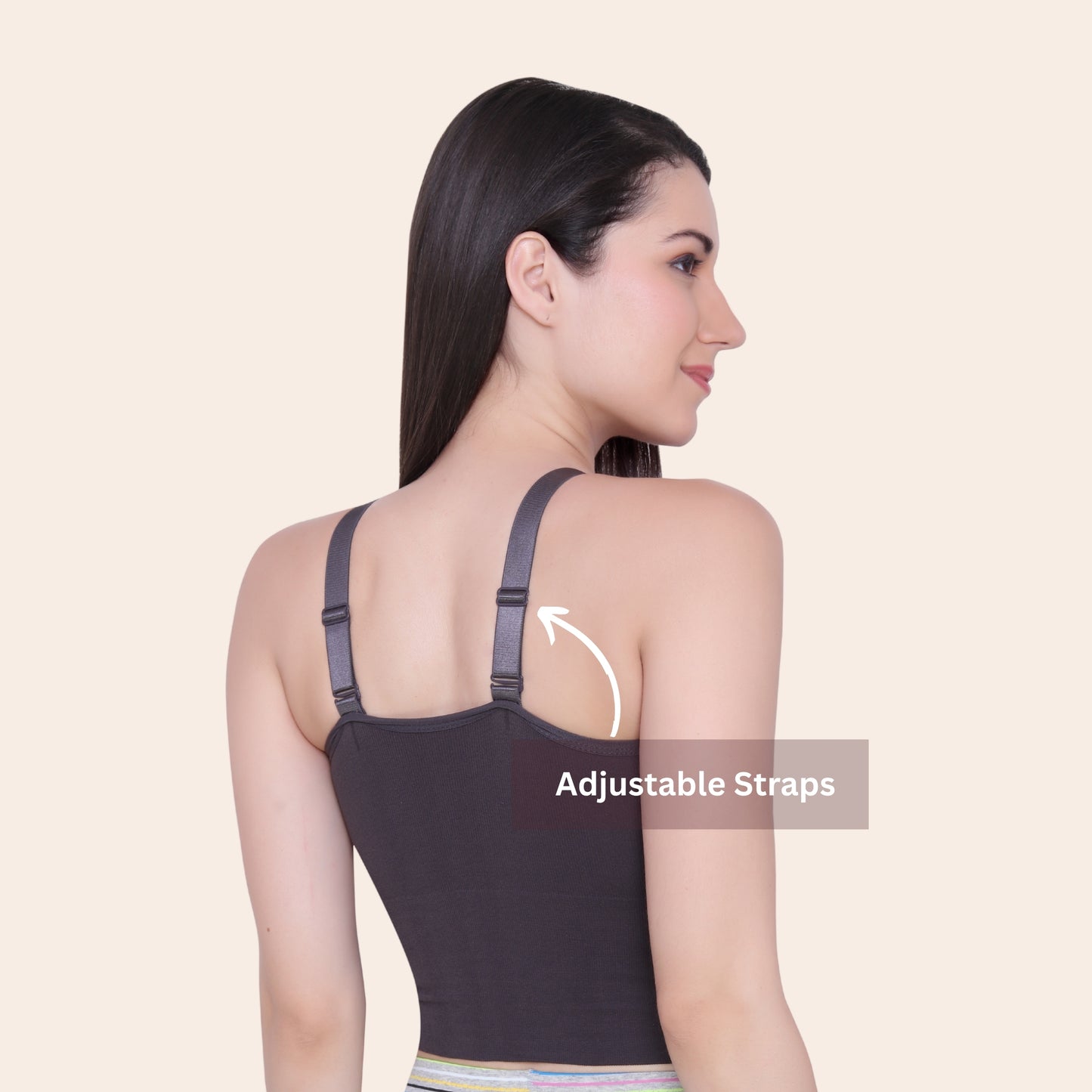 Cotton Spandex Padded Non Wired Full Coverage Crop Top Sports Bra
