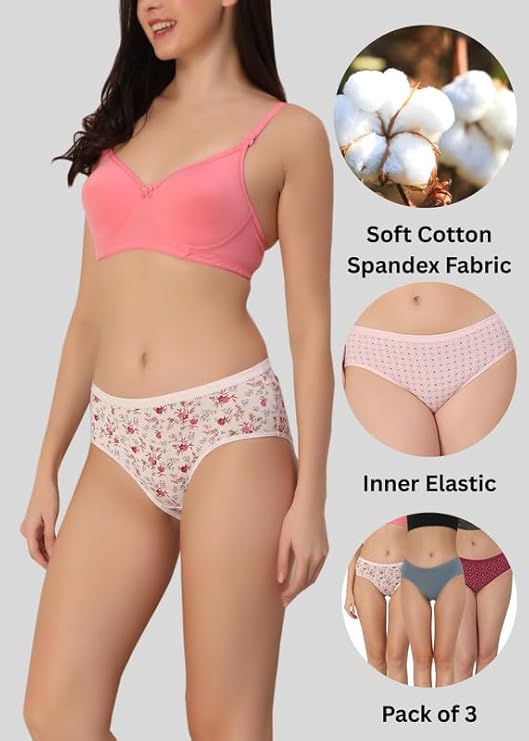 Cotton Brief Panties Combo - Pack of 3