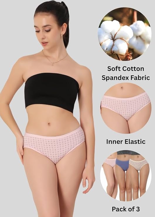 Cotton Brief Panties Combo - Pack of 3