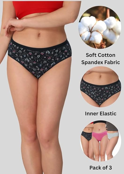 Cotton Brief Panties Combo - Pack of 3