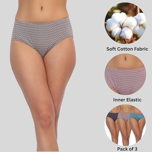 Cotton Hipster Panties Combo - Pack of 3