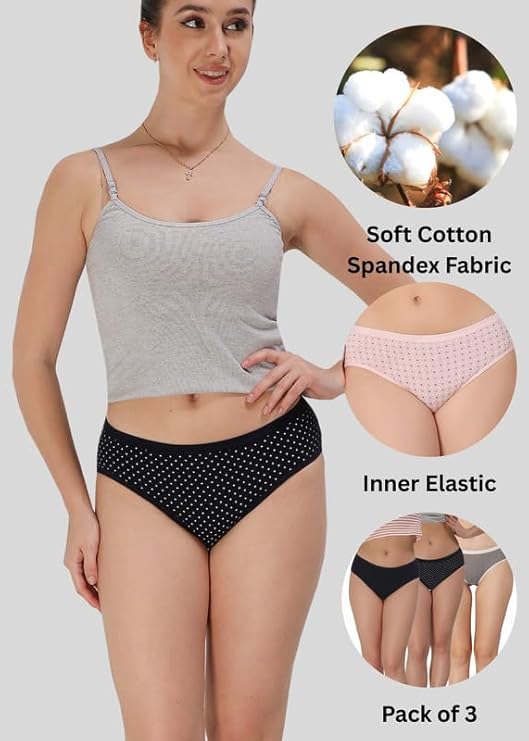 Cotton Brief Panties Combo - Pack of 3