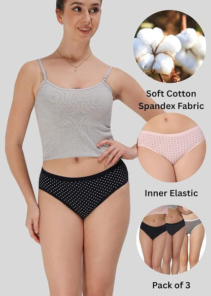 Cotton Brief Panties Combo - Pack of 3