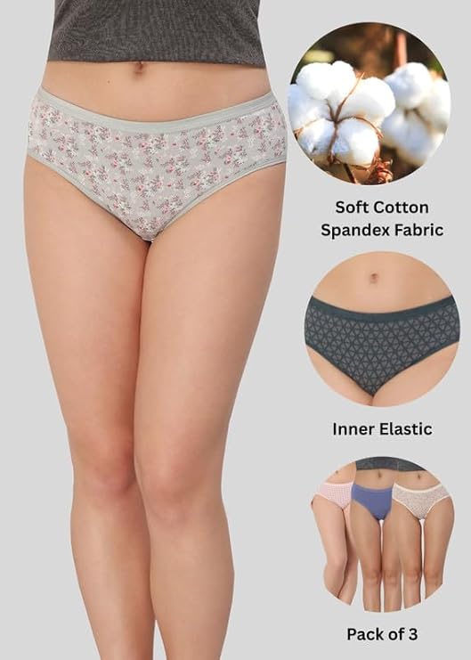 Cotton Brief Panties Combo - Pack of 3