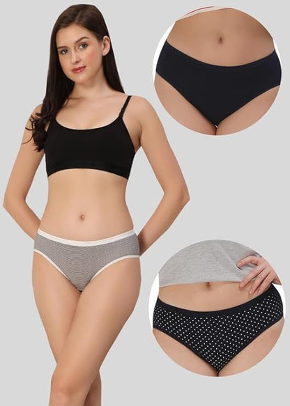 Cotton Brief Panties Combo - Pack of 3
