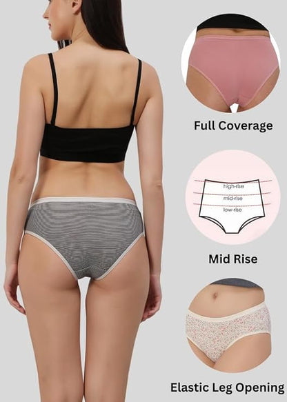 Cotton Brief Panties Combo - Pack of 3