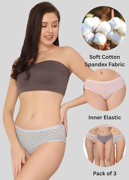 Cotton Brief Panties Combo - Pack of 3